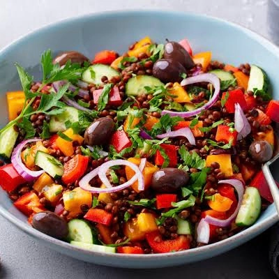 Salada de lentilha fresca
