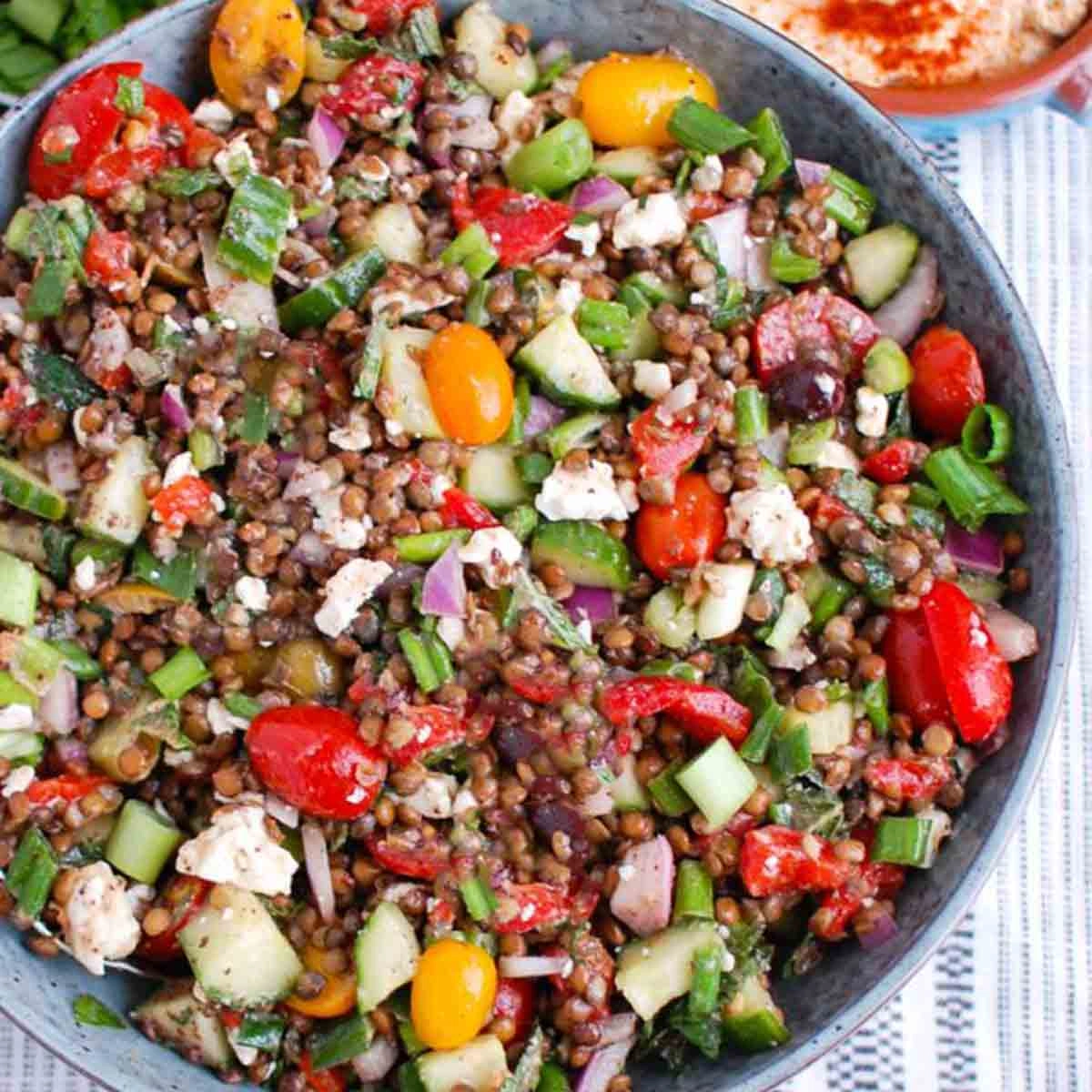 Salada de lentilha fresca